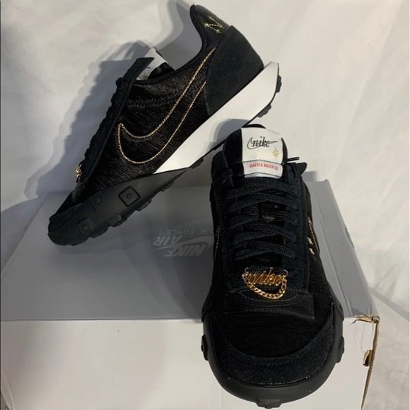 Nike Waffle Racer 2X Astrology Pack Black White Gold New Without Box Womans - Picture 7 of 8